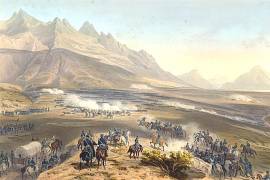 Ejército norteamericano durante una de las batallas del conflicto armado entre México y Estados Unidos.