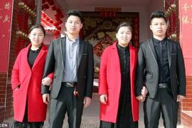 Dos gemelos chinos se casan con gemelas, los 4 se operan para no confundirse