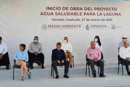 En el 2021 visitó López Obrador Torreón, Coahuila, para arrancar la construcción de la obra hidráulica.