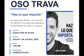 El evento se llevará a cabo el próximo jueves 1 de octubre a las 7:00 PM en el Casino Villa de Acuña.