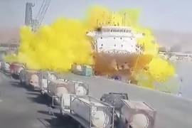 Peligro. El cloro es un gas venenoso, por lo que al explotar el contenedor se liberó una nube que se extendió por todo el puerto.