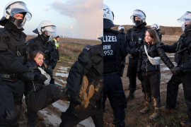 Greta Thunberg es detenida por la Policía de Alemania en la aldea carbonífera de Lützerath.