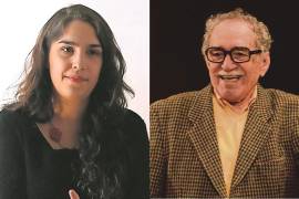 La cineasta mexicana Indira Cato (i) y el escritor colombiano Gabriel García Márquez (d). El Universal