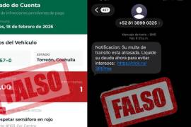 La Dirección de Tránsito y Vialidad de Torreón alertó sobre una nueva modalidad de estafa mediante el envío de multas falsas por SMS y WhatsApp.