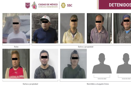 Hombres detenidos por robo, daños y obstrucción durante marcha del Día Internacional de la Mujer en Ciudad de México