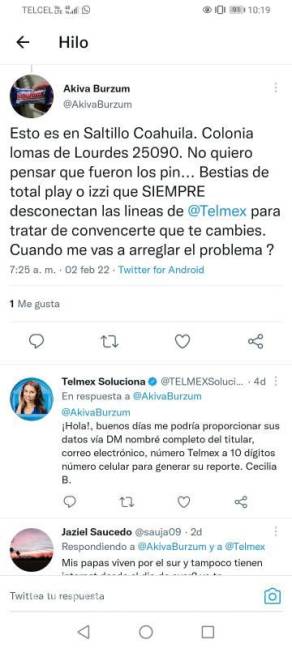 $!La cuenta de Twitter, Telmex Soluciona, se ha comunicado con los afectados.