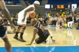 Floyd Mayweather ya cayó...pero en un juego de basquetbol