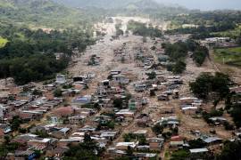 Vista aérea de un barrio afectado por la avalancha en Mocoa, en abril de 2017.