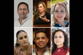 Javier Díaz, Amal Esper, Diana Hernández, Alejandra Salazar, Mitchel Márquez y Elisa Villalobos, candidatos a la alcaldía de Saltillo.