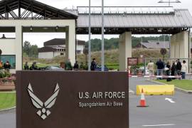La entrada principal de la base aérea estadounidense en Spangdahlem, al oeste de Alemania, se ve el 11 de septiembre de 2007