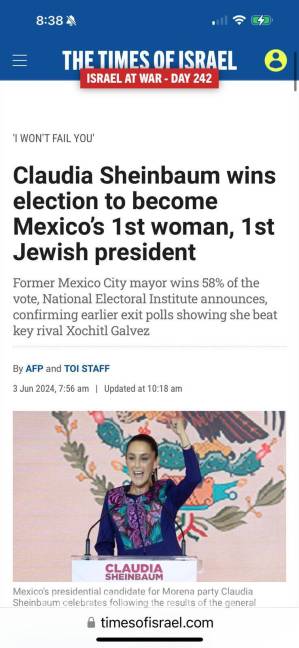 $!Primera Presidenta de México y científica: Así describen periódicos del mundo a Claudia Sheinbaum tras ganar elecciones de 2024