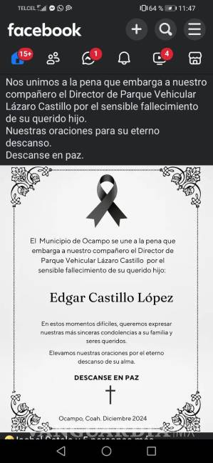 $!El Municipio de Ocampo expresó su pesar por la muerte de Edgar Castillo.