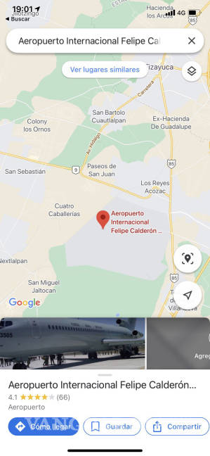 $!Renombran en Google Maps al aeropuerto de Santa Lucía como 'Felipe Calderón'