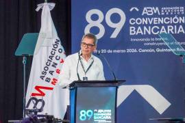 Édgar Amador Zamora, secretario de Hacienda y Crédito Público (SHCP), durante la clausura de la 89 Convención Bancaria convocada por la Asociación de Bancos de México.