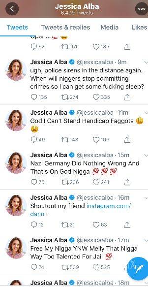 $!Racista que apoya a los nazis hackea el Twitter de Jessica Alba (fotos)