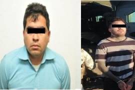 Daniel Menera Sierra (de playera celeste) y Ricardo González Sauceda ( de playera de rayas) fueron identificados por autoridades como operadores criminales en Coahuila.