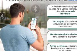 Autoridades federales recomiendan desactivar el Bluetooth cuando no esté en uso para evitar accesos no autorizados.