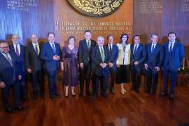 El Gobernador de Querétaro, Mauricio Kuri, el Ministro Luis María Aguilar y Víctor Olea, presidente de la Barra Mexicana de Abogados, entre otros, participaron ayer en el Congreso del organismo.