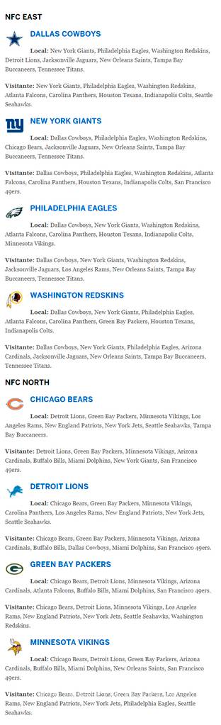 $!NFL define rivales para los 32 equipos en la temporada 2018