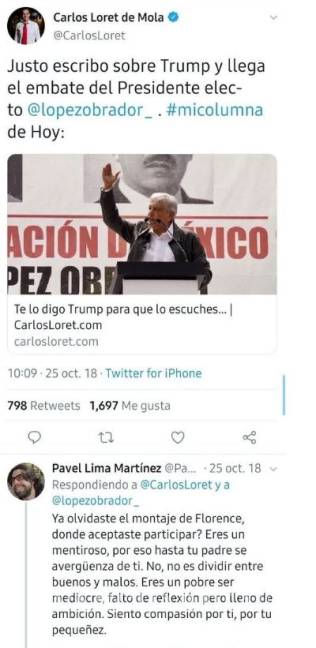 $!Por contestar a Carlos Loret de Mola en Twitter... joven maestro fue despedido del CEA de Televisa