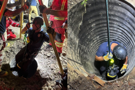 Bomberos y Protección Civil atendieron el rescate de un joven en la colonia El Fresno. La estructura de captación se ubica cerca del Periférico Raúl López Sánchez, en Torreón.