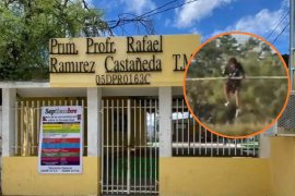 Un hombre fue captado mientras trepaba la malla perimetral para ingresar al plantel Rafael Ramírez, en Monclova.