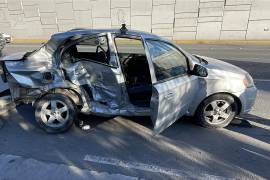 Elementos de Tránsito Municipal realizaron el peritaje para deslindar responsabilidades.