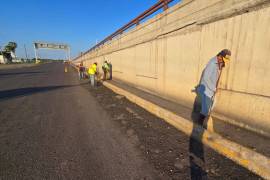 Personal del Departamento de Ecología realizó labores de limpieza y rehabilitación en el entorno del puente del Águila, en Nueva Rosita, Coahuila.