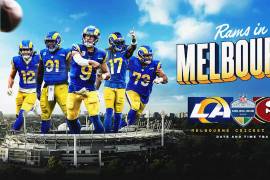 Rams de Los Ángeles y 49ers de San Francisco protagonizarán en el Melbourne Cricket Ground el primer partido de temporada regular de la NFL disputado en Australia.