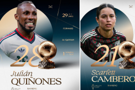 Julián Quiñones cerró la temporada 2025-2026 con 33 goles y cuatro asistencias en 31 partidos con el Al-Qadsiah, mientras que Scarlett Camberos sumó 25 anotaciones y 17 asistencias con el América.