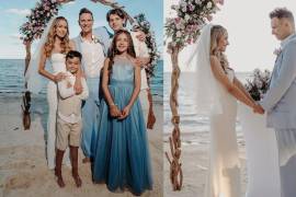 Unión. Patricio Borghetti y Odalys Ramírez celebraron su boda en una ceremonia íntima en la Riviera Maya, acompañados por sus hijos Gia y Rocco.