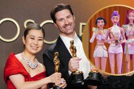 Celebración. Los directores Maggie Kang y Chris Appelhans celebraron el triunfo de K-Pop Demon Hunters, una cinta inspirada en la cultura del K-pop y el mundo de los ídolos surcoreanos.