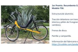 El costo del boleto es de 50 pesos; el primer lugar es una bicicleta Recumbente CruzBike modelo T50.