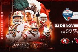 La NFL confirmó que los Arizona Cardinals y los San Francisco 49ers se enfrentarán en México el próximo 21 de noviembre en el Estadio Azteca.
