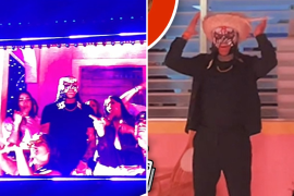 Penta Zero Miedo regaló una de sus máscaras al cantante puertorriqueño como gesto de agradecimiento.