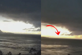 El retroceso del mar en la bahía de Hanalei, Hawái, evidenció la inminente llegada del tsunami provocado por el potente sismo en Rusia