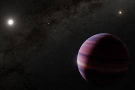 Representación artística proporcionada del gigante gaseoso que orbita Alfa Centauri A. Los astrónomos encontraron pruebas sólidas de que un mundo gaseoso del tamaño de Júpiter orbita Alfa Centauri A.