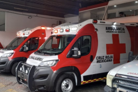 Paramédicos de la Cruz Roja atendieron al hombre antes de trasladarlo al hospital.