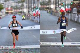 Eliud Kipchoge y Estefanía Oropeza conquistaron el primer lugar de la 21K Coahuila 2026, en una jornada que aún continúa en Saltillo.