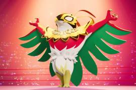 ‘Mega-Hawlucha’ mezcla la tradición de la lucha libre con la fantasía del universo Pokémon.