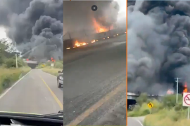 Incendio en carretera Guadalajara-Colima tras volcadura de pipa