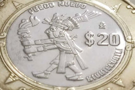 La moneda de 20 pesos “Señor del Fuego” fue creada por el Banco de México (Banxico) y forma parte de la serie C.