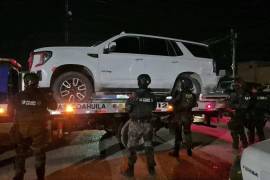 La unidad asegurada fue trasladada bajo fuerte dispositivo a Sabinas.