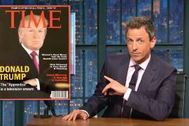 Seth Meyers critica a Trump sobre su portada “falsa” en la revista “Time”