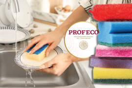 La Profeco aconseja seleccionar esponjas y fibras de cocina según la superficie y nivel de abrasión, evitando dejarlas en agua o jabón para prolongar su vida útil y mantener la higiene
