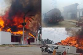 Incendio en el parador turístico Halachó, Yucatán