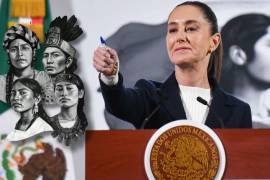 Claudia Sheinbaum, presidenta de México, durante la conferencia matutina realizada en Palacio Nacional.