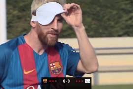 Invidentes ‘dan clases’ de futbol a Messi (Video)