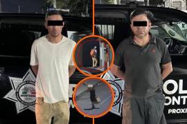 Dos hombres fueron detenidos en Monterrey cuando sustraían 98 piezas de baleros y ruedas de un negocio en el centro de la ciudad.
