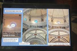 La luz del ocaso se alinea con los ventanales de la catedral durante el solsticio de verano.